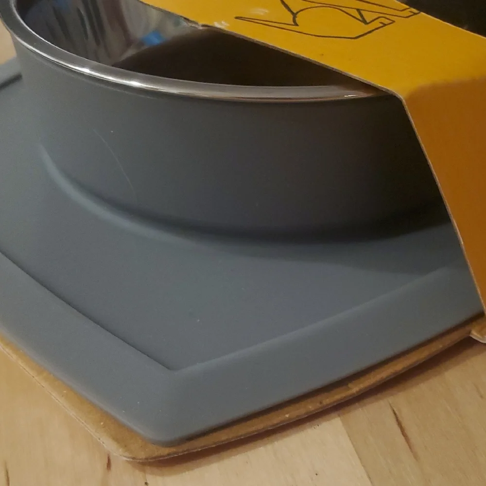 EveryYay Silicone Double Diner – NWT – Gray Base with Stainless Steel Bowls - Picture 5 of 5